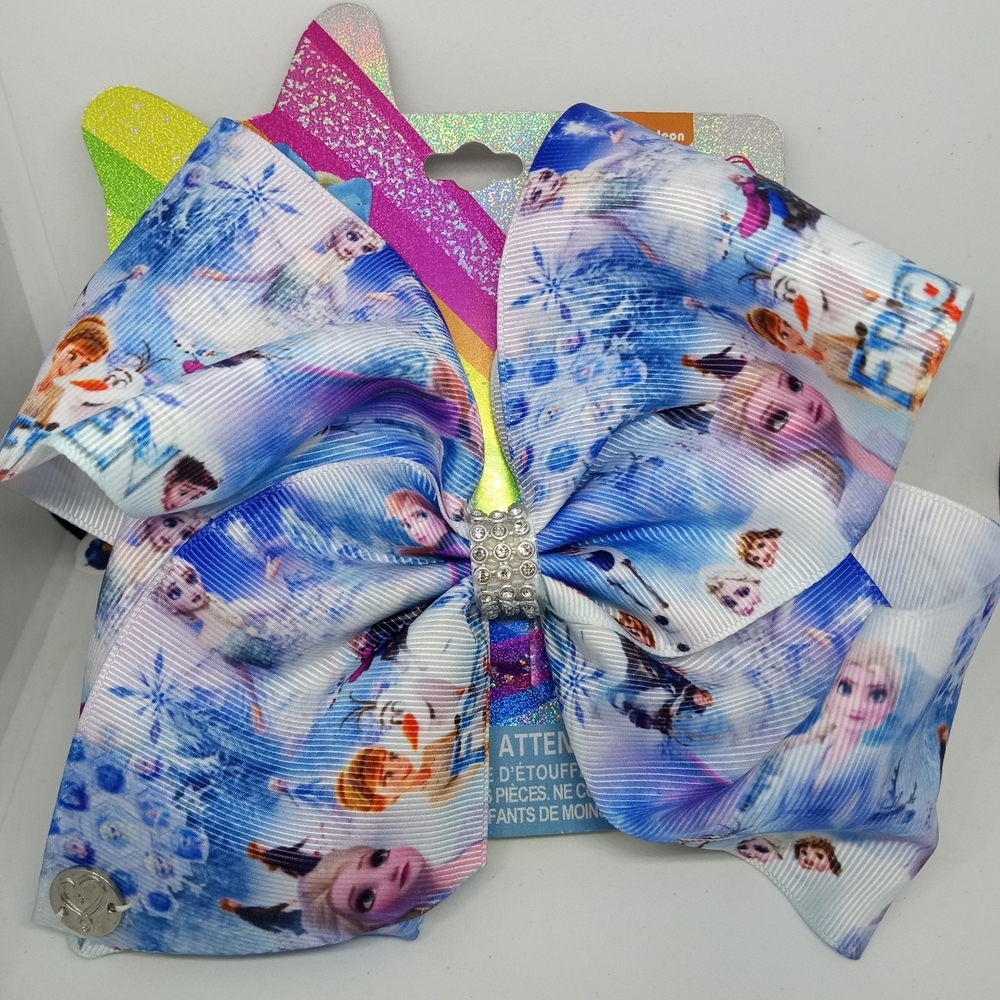 JoJo Siwa Blue and White Frozen Hair Bow